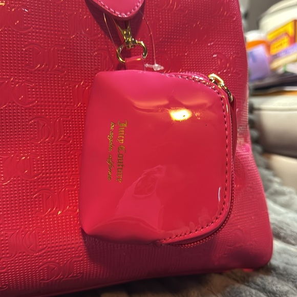 NWT: Juicy Couture Semi Charmed Dome Weekender in hot pink. - Picture 3 of 10